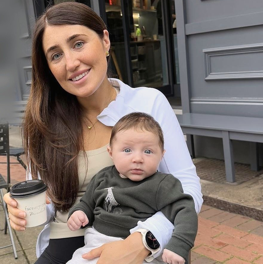 Charlotte with her baby son